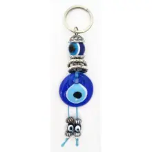 GLASS EVIL EYES KEYCHAIN