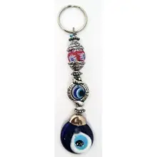 GLASS EVIL EYES KEYCHAIN
