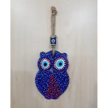 Adorno de cristal con forma de mal de ojo pintado a mano