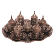 6 PIECES TURKISH COFFEE SET WITH PLATE