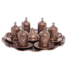 6 PIECES TURKISH COFFEE SET WITH PLATE
