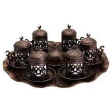 6 PIECES TURKISH COFFEE SET WITH PLATE