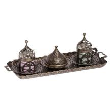 2 PIECES TURKISH COFFEE SET WITH PLATE