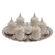 6 PIECES TURKISH COFFEE SET WITH ZIRCONES