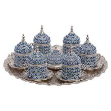 6 PIECES TURKISH COFFEE SET WITH EVILEYES