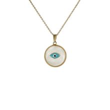 Metal Evil Eye Design Necklace (Gold Color)