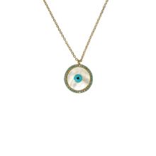 Metal Evil Eye Design Necklace (Gold Color)