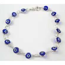 Classic Silver EvilEye Bracelet 5mm eye (14 eyes)