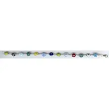 Pulsera clásica EvilEye de plata 7mm ojo (13 ojos)