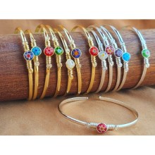 Colorful Flower Wire Wrapped bracelet