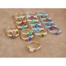 Colorful Wire Wrapped ring