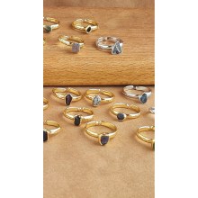 Gold Silver Plated Stone Ring